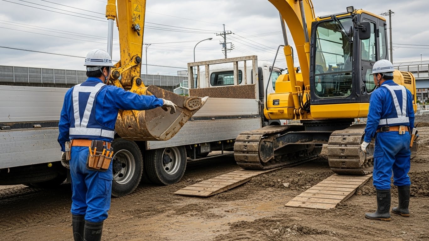土木工事現場への重機・資材輸送
